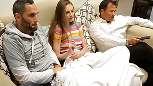 Youthful dame seduced by a buddies dad on fuck-fest in the posture of cancer...
