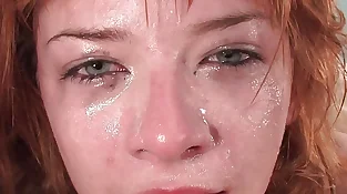 Red-haired teenage loves to inhale and penetrate buttfuck