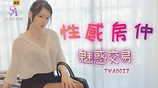 Property Romp - Warm Chinese Real-estate agent Romps Customer with cowgirl posture
