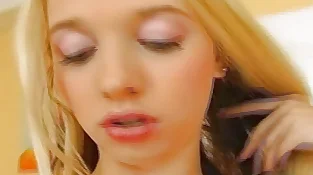 Tasty platinum-blonde teenager from Germany making her taut coochie moist
