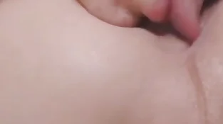 astounding nasty lady tonguing guy's pink hole with her scorching tongue and making him jism
