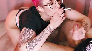 Ultra-cute teenager Smoking ciggy Blowjob preview